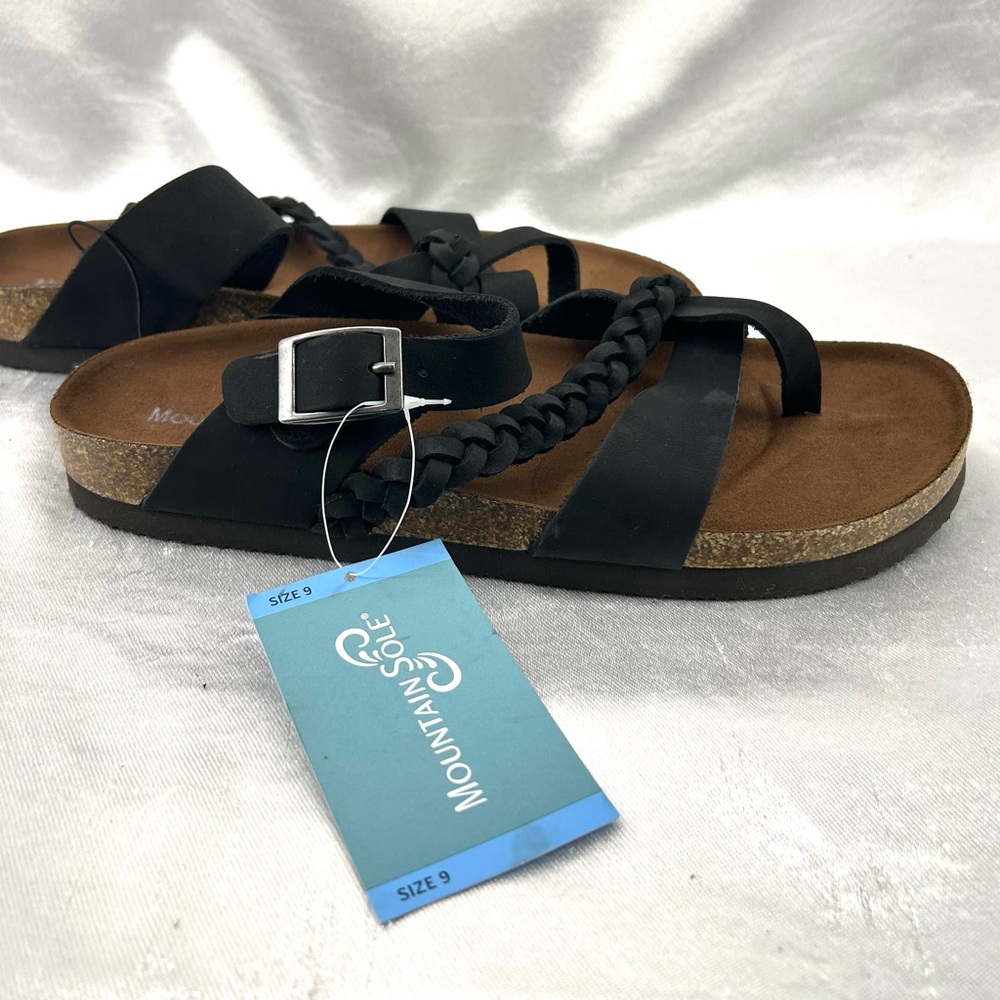 Mountain Sole Black Leather Sandals Woman’s Size 9 - Picture 6 of 6